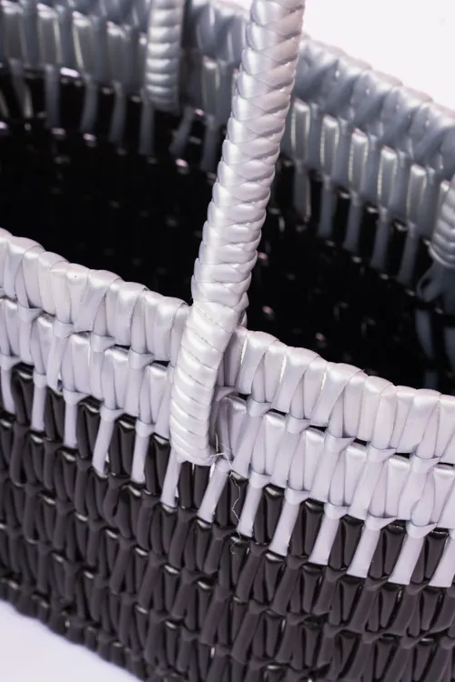 Black Hand Woven Wired Basket-Small