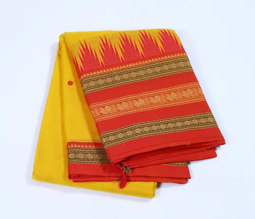 Woven Chettinad Cotton Butta Saree with mild zari | Poornim e shop