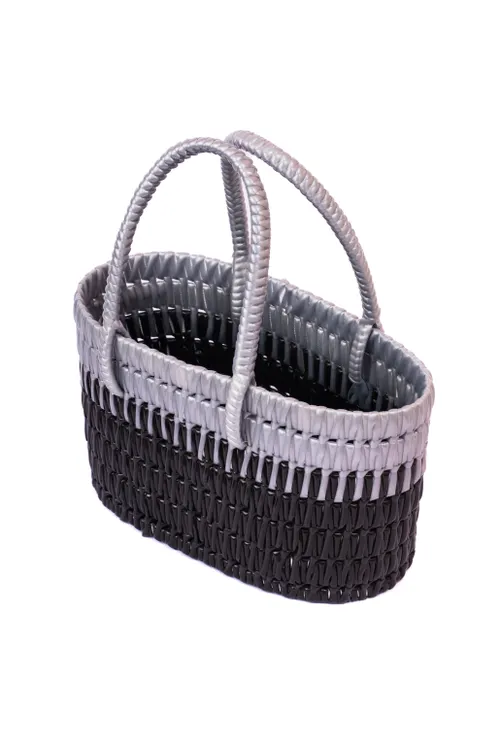 Black Hand Woven Wired Basket-Small