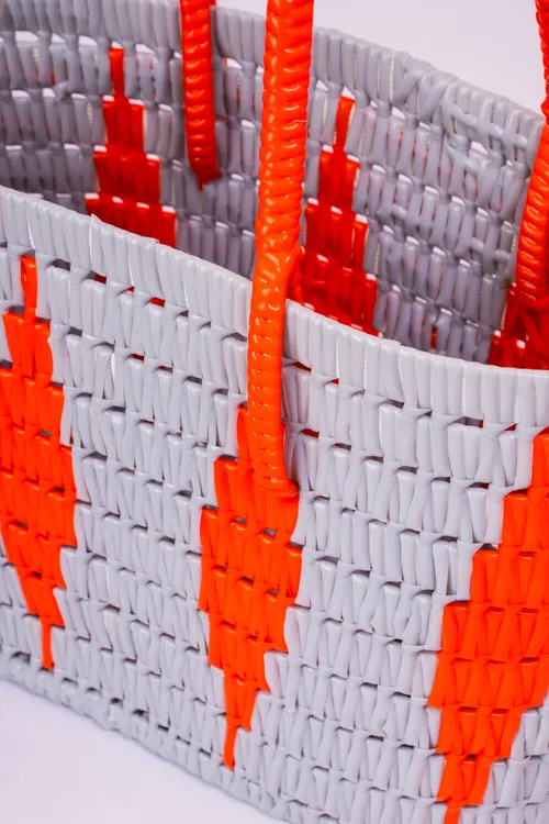 Orange Hand WovenWired Baskets-Big