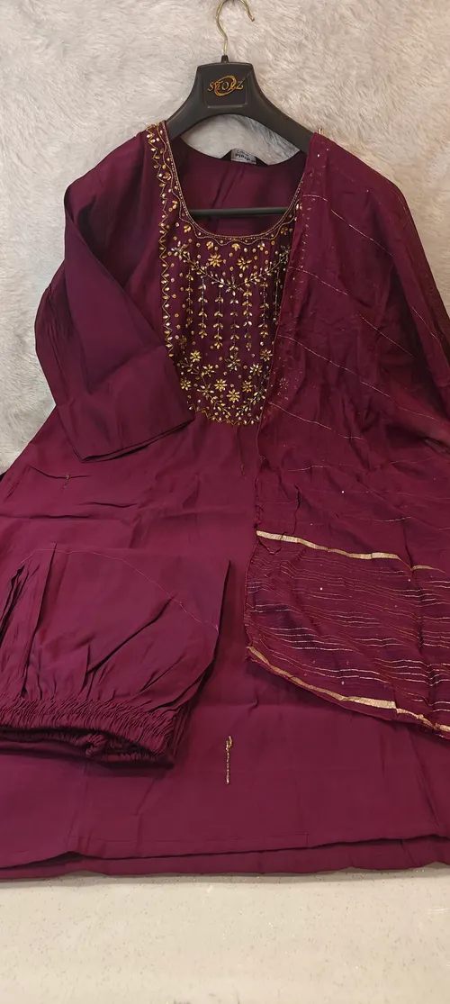 WINE PREMIUM KURTI SET KS06