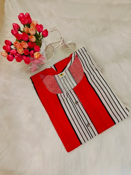 RED WITH WHITE STRIPS OK18