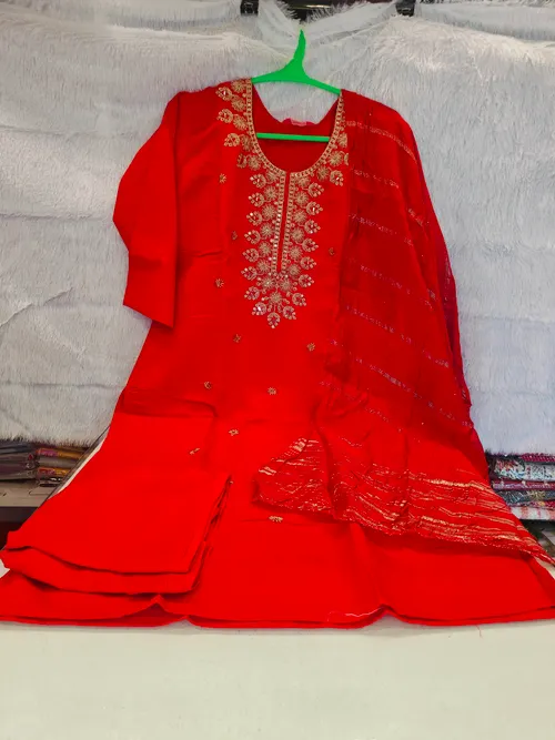 RED KURTI SET KS046