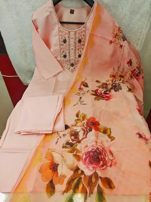 PINK PREMIUM KURTI SET KS13