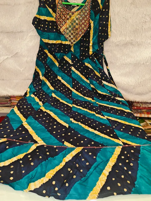 RAYON SRIPES ANARKALI KURTI AK24