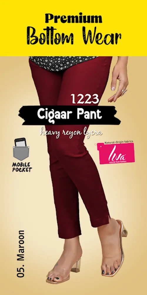 Liva kurti pant -BTM009 / Maroon