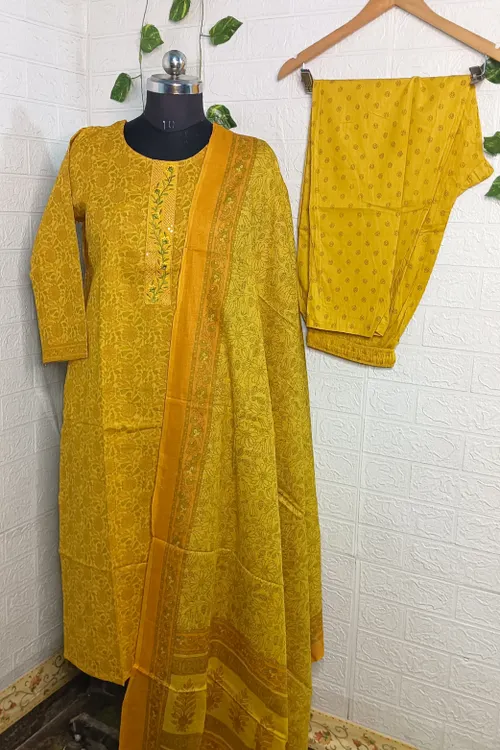 Premium cotton 3pc set / SET006 - Mustard 