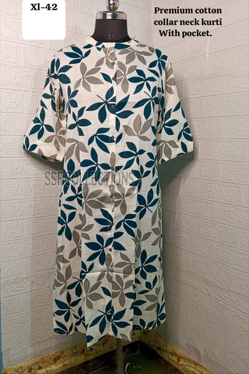 Kurti +duppatta set - KD004 off white with peacock green 