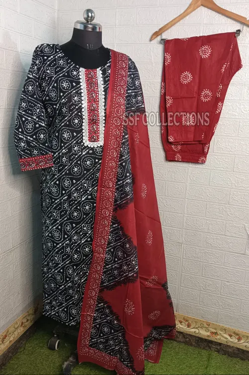Premium cotton kurti 3pc set - ST01