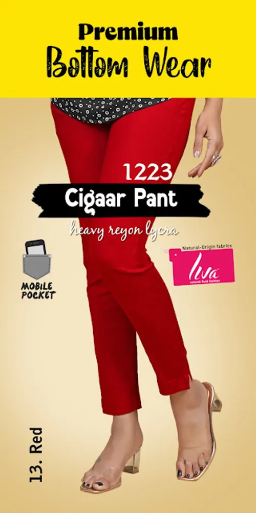 Liva kurti pant - BTM013  / Red