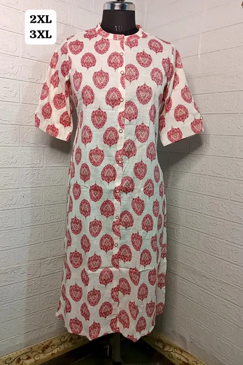 Kurti + duppatta set -KD005 off-white with maroon