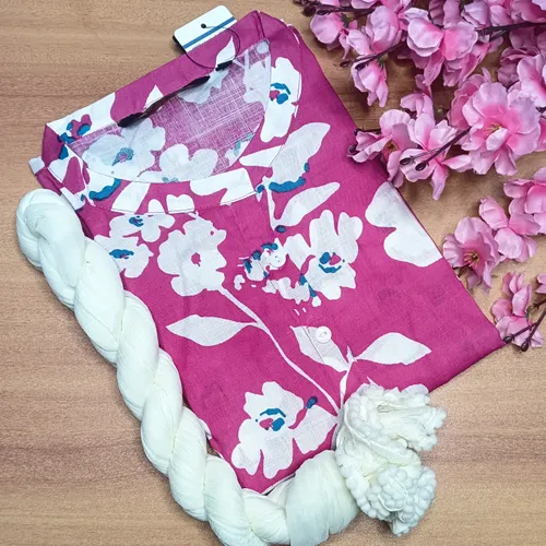 Kurti + duppatta set -KD001 Megentha pink 