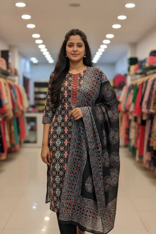 Premium cotton 3pc set/ SET007 - Black 