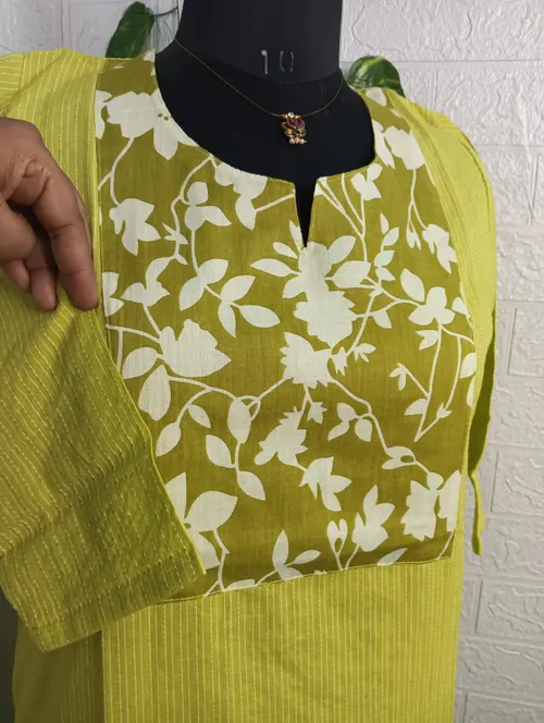 Kantha Cotton Kurtis KC04 - leaf green 