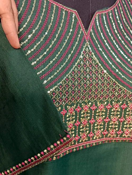 Vatican Silk kurti VT02- Bottle green 