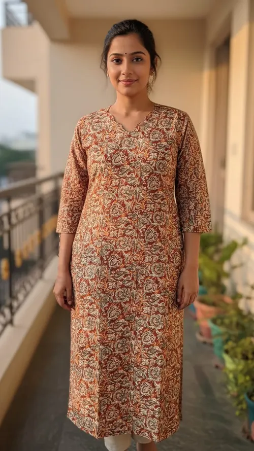 Kalamkari kurti - KLM006 / Rust