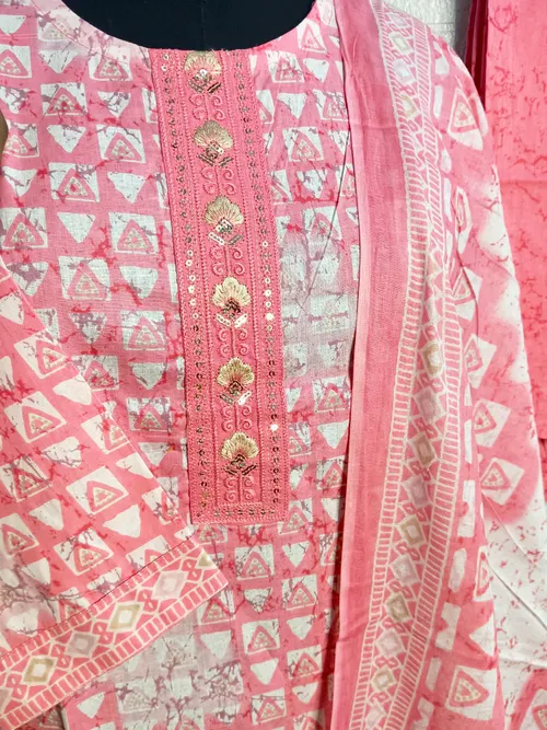 Premium cotton 3pc set / SET010 Pastel pink colour 