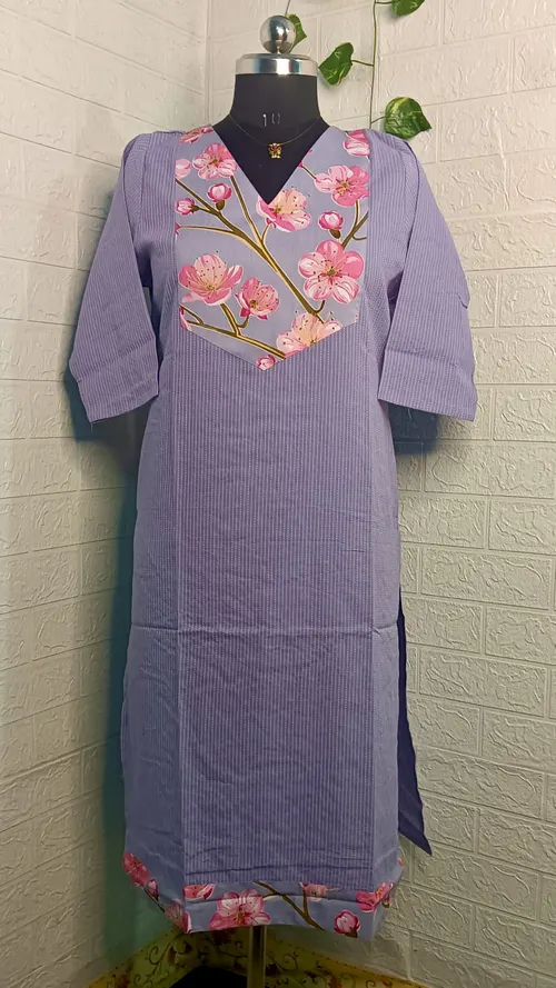 Kantha Cotton Kurtis KC02 - Colour Lavender 
