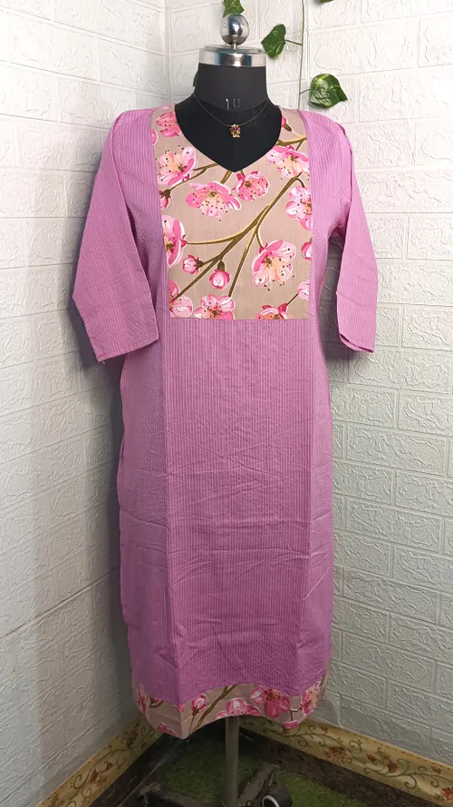 Kantha Cotton Kurtis KC07 - Baby pink 