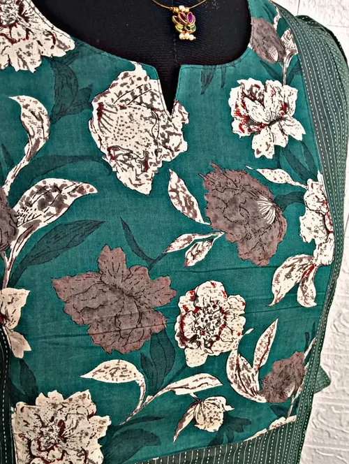 Kantha Cotton Kurtis KC11 - peacock green 