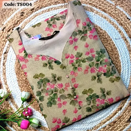 Tissue silk kurti / TS004 - Cream