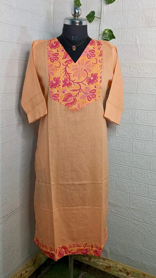 Kantha Cotton Kurtis KC08 - Peach