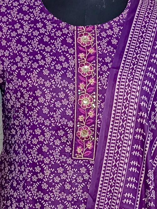 Premium cotton 3pc set/ SET002 - Purple 