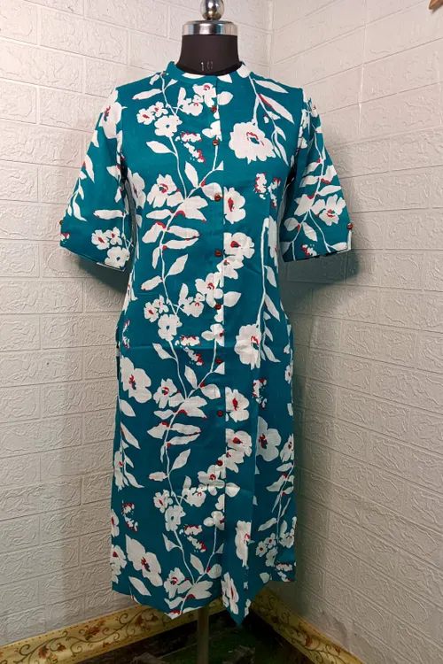 Kurti + duppatta set - KD002  Turquoise green 