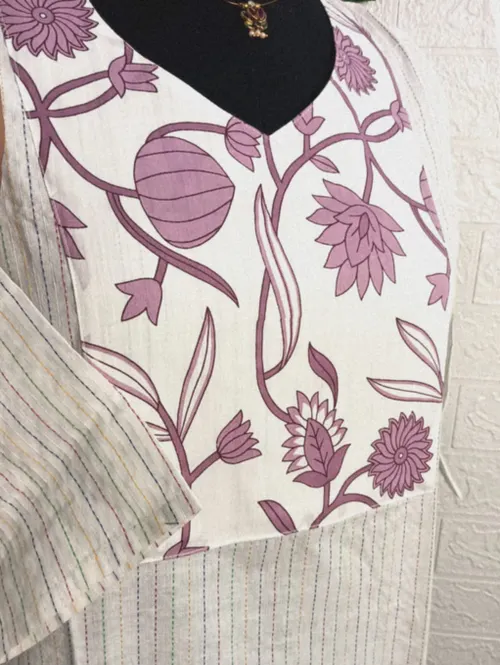 Kantha Cotton Kurtis KC03 - off-white 