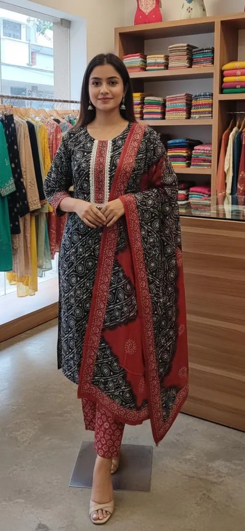 Premium cotton kurti 3pc set - ST01