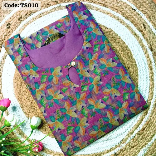 Tissue silk kurtis / TS010 - Violet 