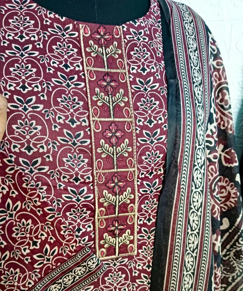 Premium cotton 3 pc set/ SET004 - Maroon