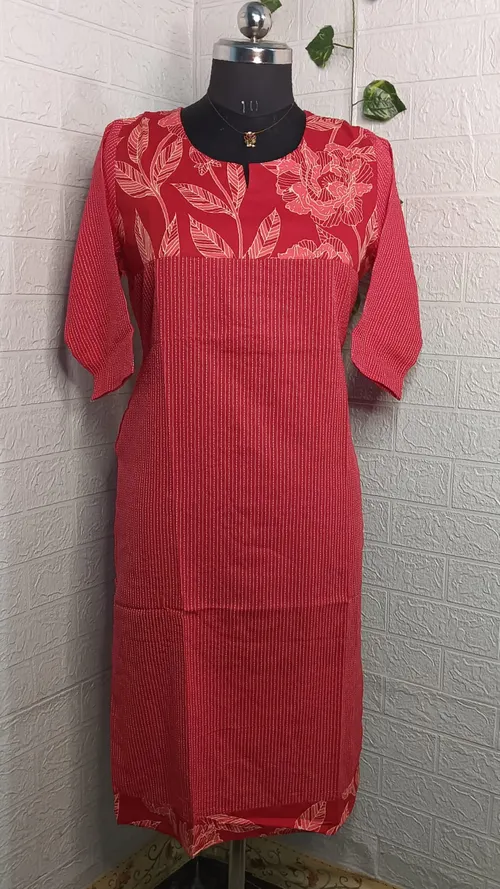 Kantha Cotton Kurtis KC06 - Red