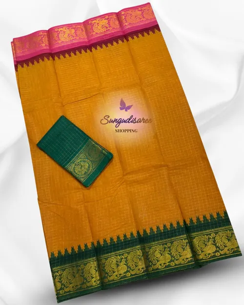 Mustard Ganga Jamuna sungudi cotton