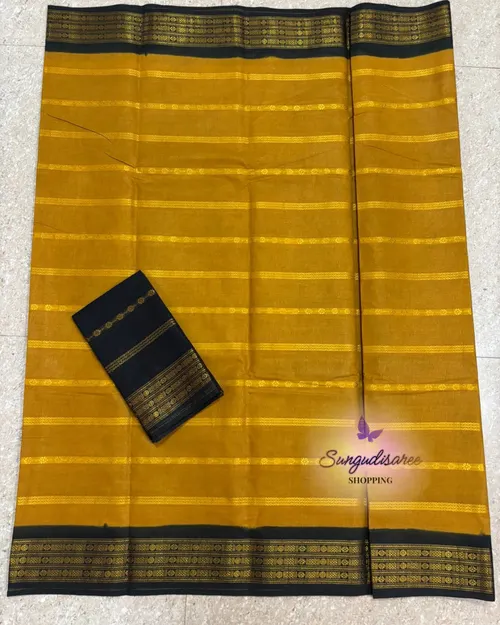 Mustard with black border sungudi