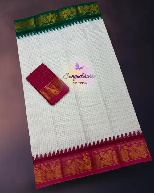 Half white ganga jamuna sungudi zarikattam