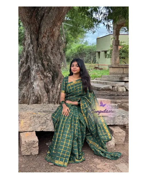 Green pavithra kattam sungudi saree