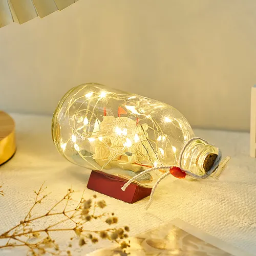 Hot Decorative Glass Pirate Ship Sailing Boat Wishing Drift Bottle
